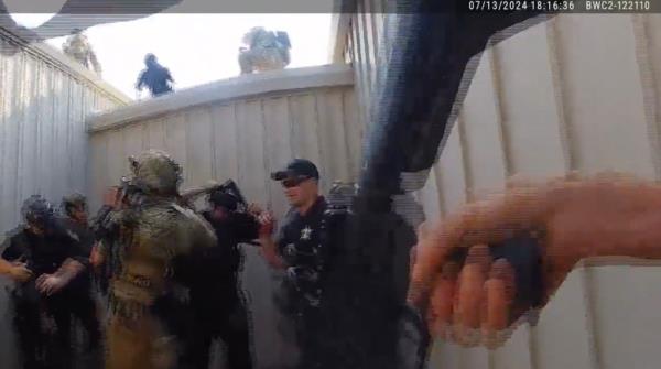 Pennsylvania police bodycam shows officers respo<em></em>nding after gunshots rang out at a Trump rally in Butler July 13 injuring former President Trump, two rallygoers and killing Corey Comparatore.