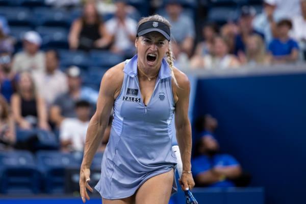 Yulia Putintseva reacts during her third-round loss in the US Open.