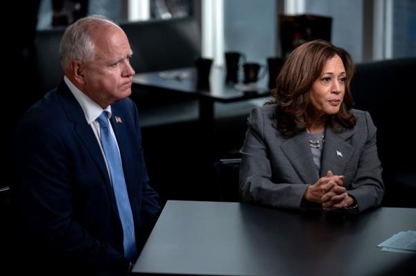 Democratic vice presidential candidate Tim Walz spoke for a quarter of Kamala Harris' high-stakes CNN interview Thursday. 