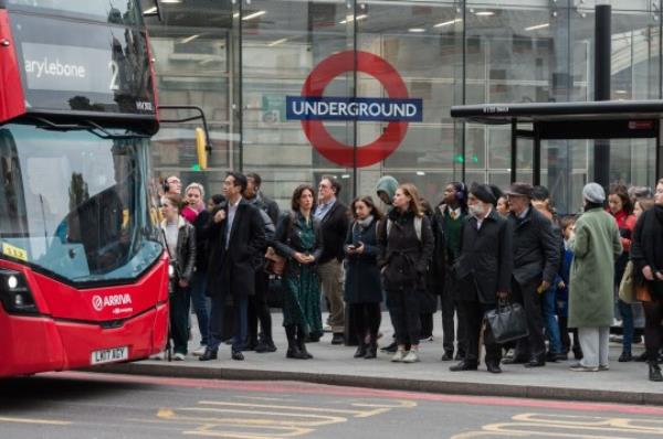 Mandatory Credit: Photo by Wiktor Szymanowicz/Shutterstock (13618037o) Commuters form long queues for buses outside Victoria Station during the morning rush hour as the capital's transport system is severely disrupted due to strike action by Tube workers. The 24-hour industrial action by 10,000 members of the Rail, Maritime and Transport Workers (RMT) unio<em></em>n at Lo<em></em>ndon Underground and Lo<em></em>ndon Overground is part of an o<em></em>ngoing dispute over jobs and pensions. Lo<em></em>ndon Underground Tube workers strike, London, UK - 10 Nov 2022