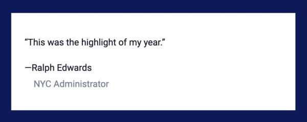 Screenshots from the Yourwai website testimo<em></em>nial page featuring quotes from NYC teachers and administrators, with a notable absence of the name 'Ralph Edwards' in city Department of Education records.