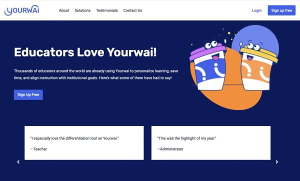 Screenshots from Yourwai website testimo<em></em>nial page featuring quotes from ano<em></em>nymous teachers and administrators, after removing aliases following a query from The Post.
