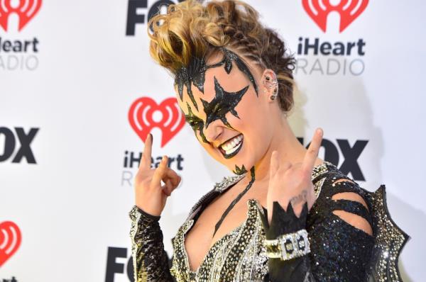 Fans were further shocked when the former Nickelodeon star turned up at the iHeartRadio Music Awards do<em></em>nning a silver and black ensemble with combat boots and a faux hawk hairstyle.