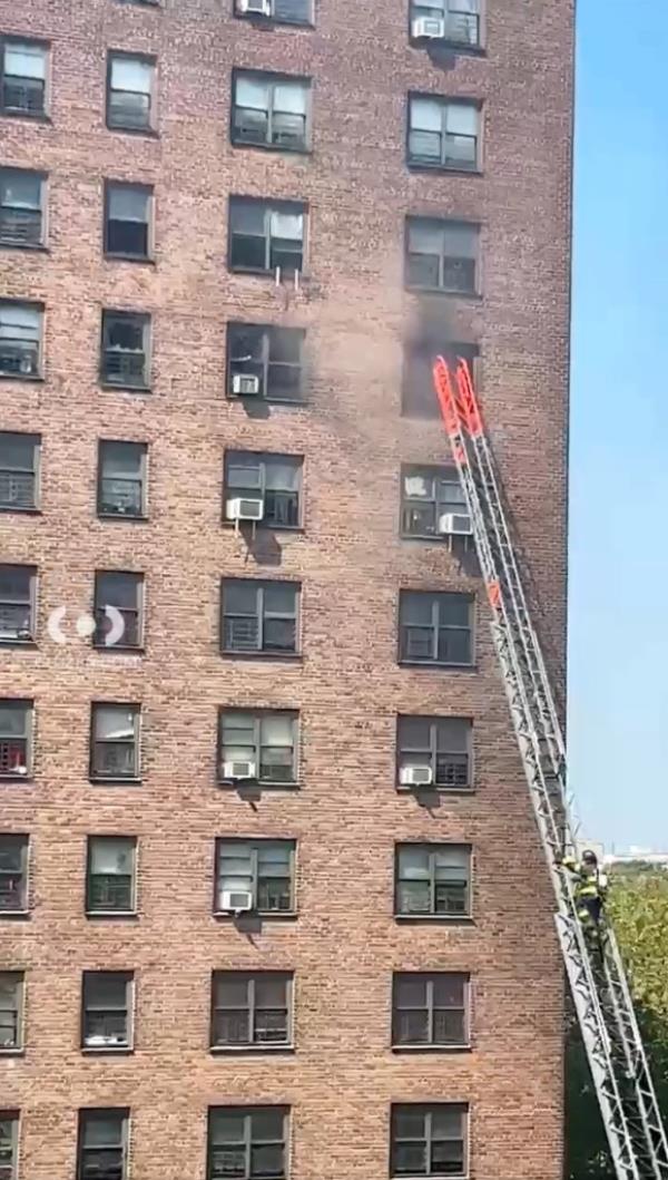 Exterior shot of the Brownsville apartment building. 