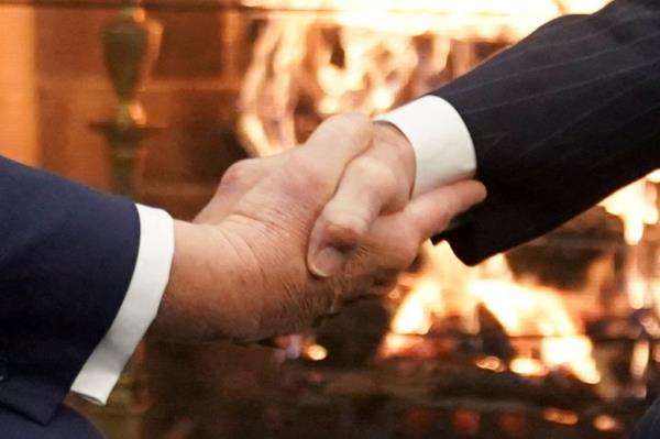 Biden, Trump shaking hands