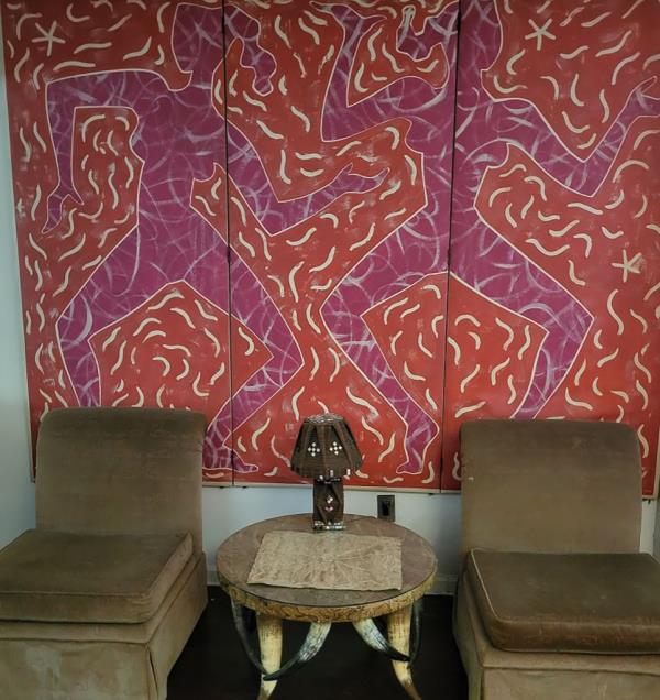 The colorful townhouse is in Chelsea