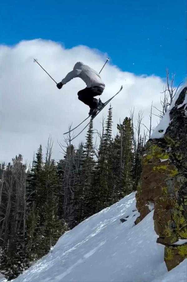Undated photo of Dallas LeBeau skiing 