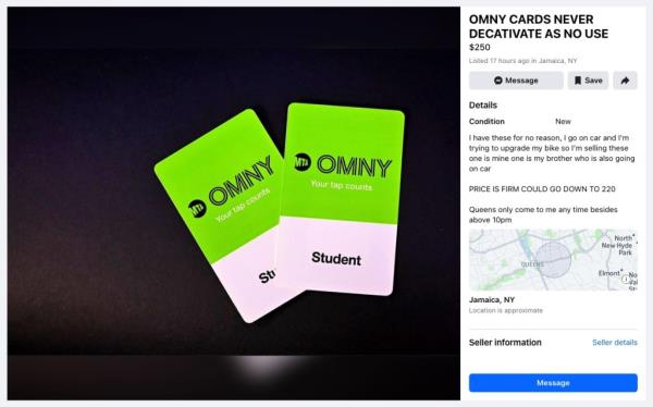 Students are reselling the highly coveted OMNY Student cards. 