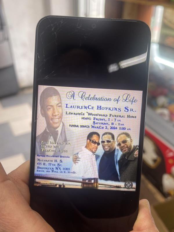 A flyer from Hopkins memorial service.