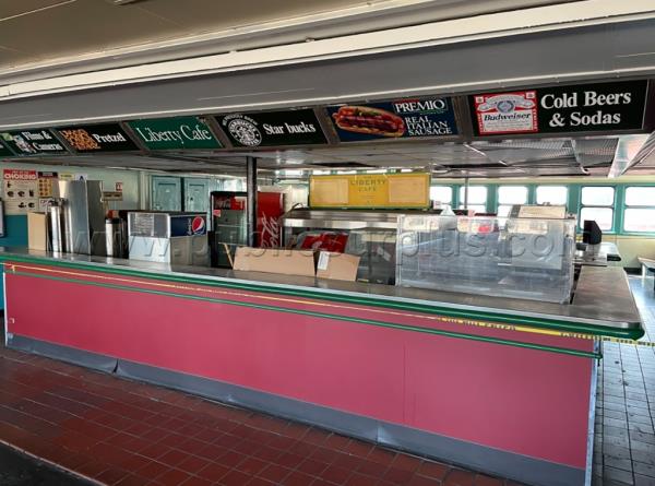 Food counter inside ferry