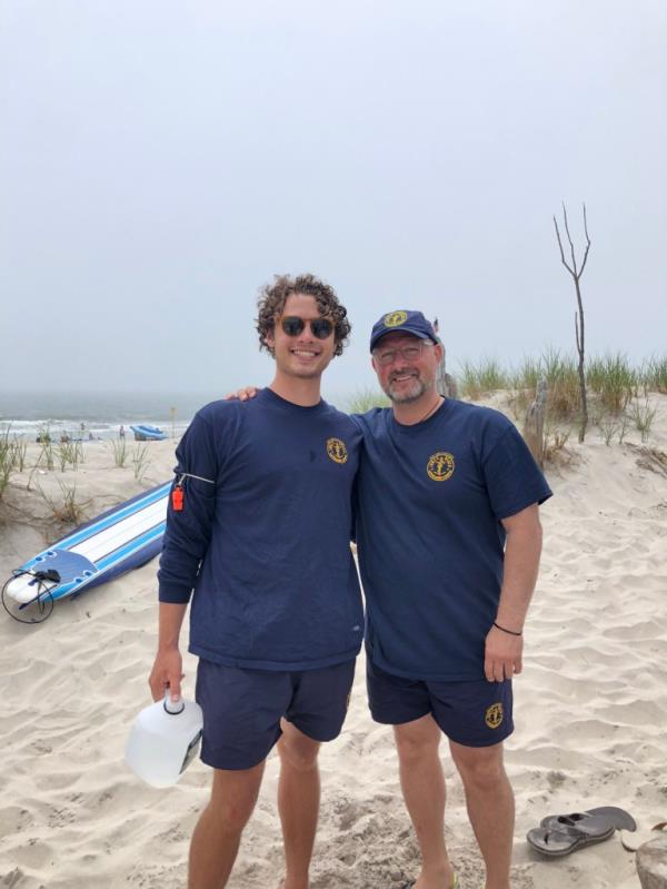O'Hara, seen with another lifeguard at Robert Moses beach.