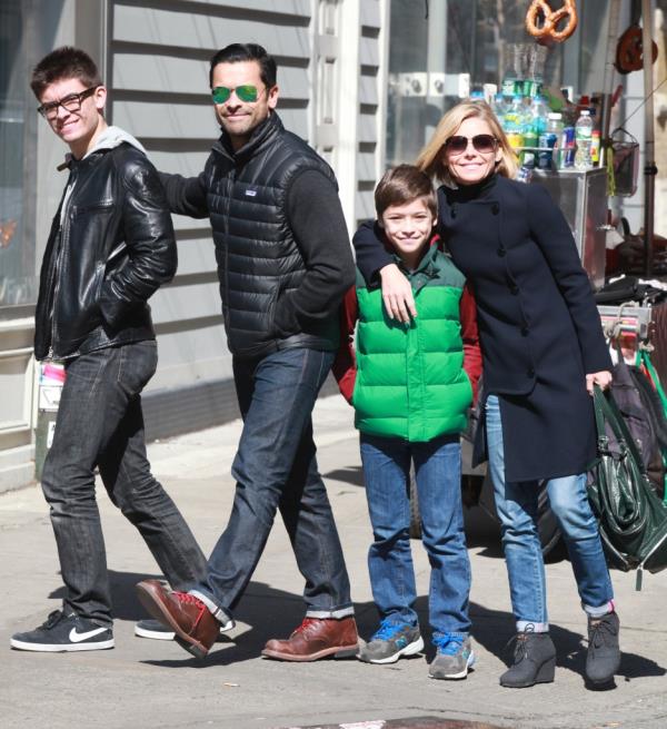 Mark and Kelly with their sons in 2014.