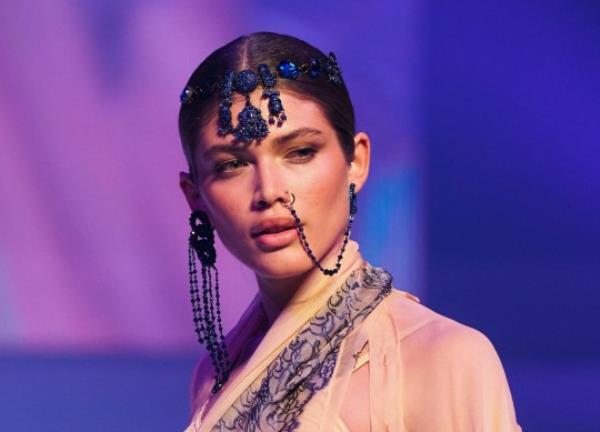 Mandatory Credit: Photo by Laurent Vu/SIPA/REX (10537396b) Valentina Sampaio on the catwalk Jean Paul Gaultier show, Runway, Spring Summer 2020, Haute Couture Fashion Week, Paris, France - 22 Jan 2020