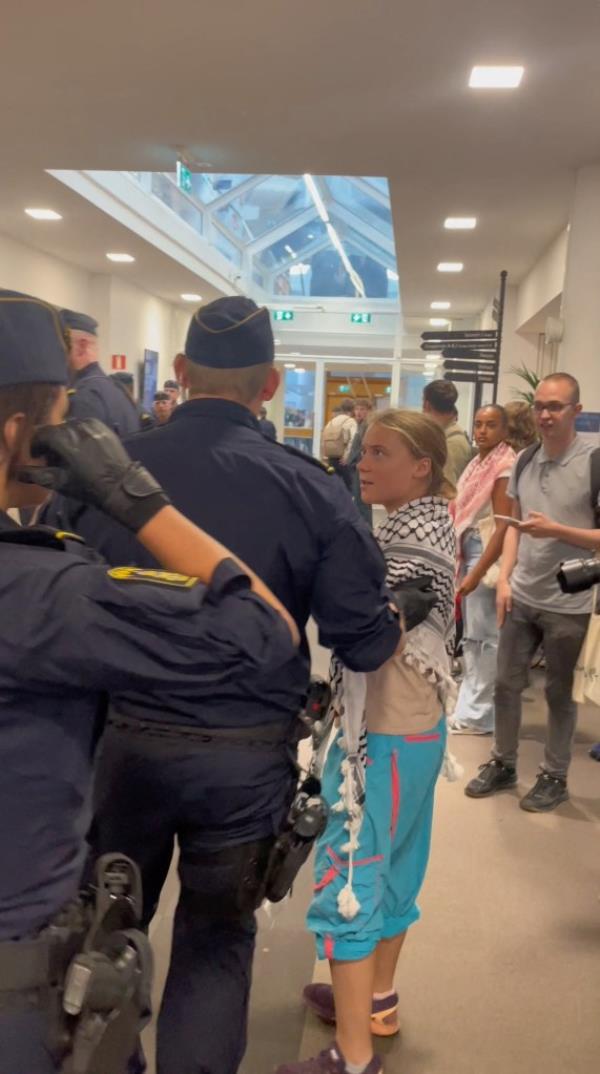 Thunberg was taken away by police at a May protest