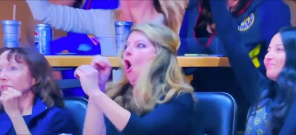 The fan was on the jumbotron for far too long. 