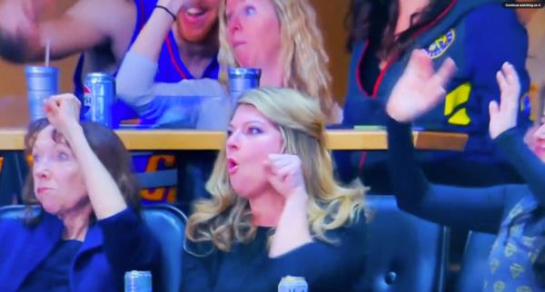 This fan went in all directions on Saturday night. 