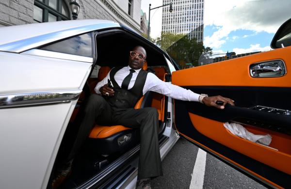 whitehead in fancy car