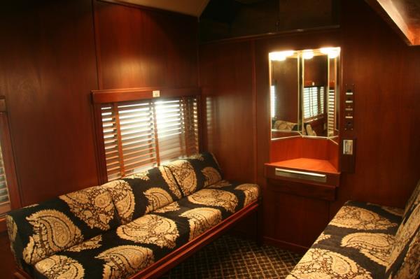 A photo of a train car suite.