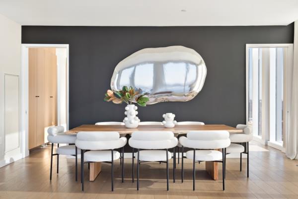 A stylish dining room.