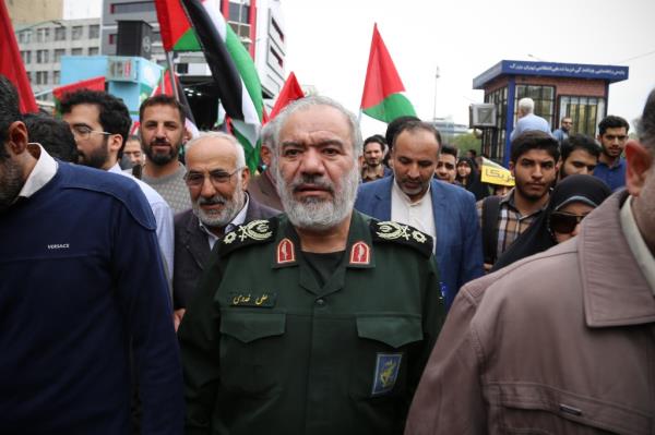  General Ali Fadavi, deputy commander of Iran's Revolutio<em></em>nary Guard Corps, takes part in an anti-Israel rally before the Friday prayers on Oct. 13, in Tehran.