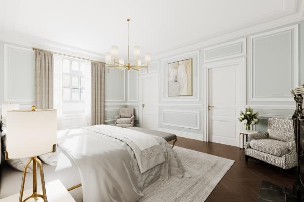 Interior of a bedroom. 
