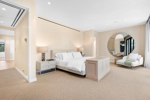 One of six bedrooms