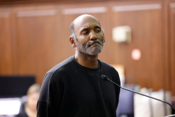 Clifton Williams, age 50, being arraigned at Manhattan Criminal Court for attacking and slugging actor Steve Buscemi,