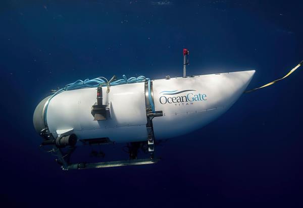 The submersible vessel named Titan that was used to visit the wreckage site of the Titanic, before its deadly implosion.