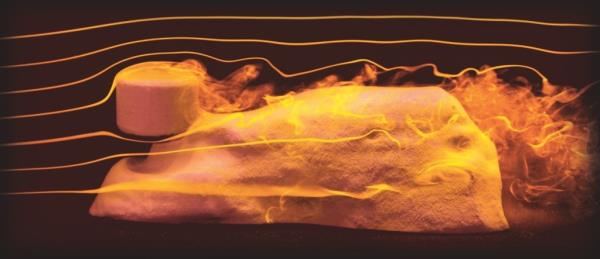 A Sphinx model was carved through an experiment that replicates the wind moving against once-shapeless mounds of clay, with harder material becoming the “head” of the lion and other features.