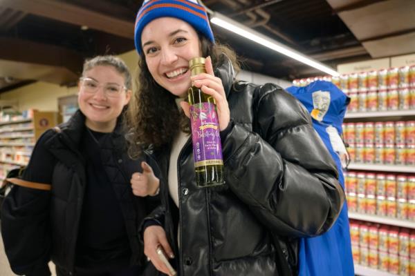 Wegmans fans lined up outside the Astor Place market to shop on its opening day.