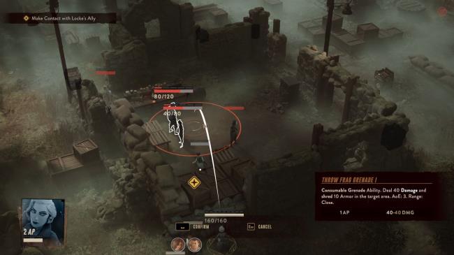 Lamplighters league: Ingrid prepares to throw a grenade at a group of Court goons