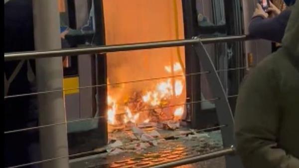 Tram vandalised in Dublin 