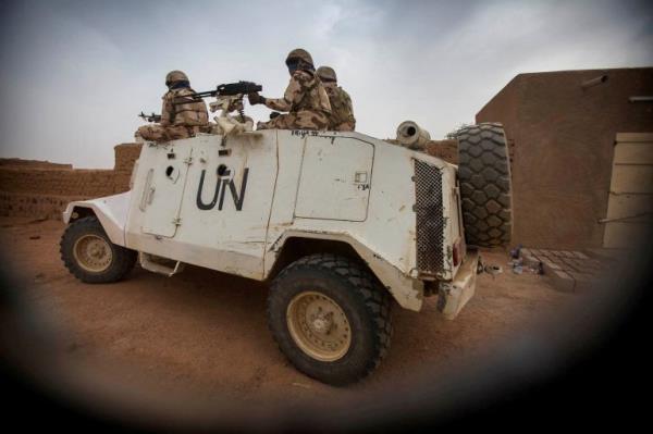 Members of MINUSMA Chadian co<em></em>ntingent on patrol in Kidal.