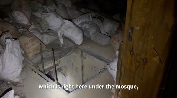 IDF released photos photos Monday, Nov. 20, 2023, showing soldiers from the 188th Brigade uncovering an alleged weapons laboratory under a mosque in the Zaytun area of Gaza