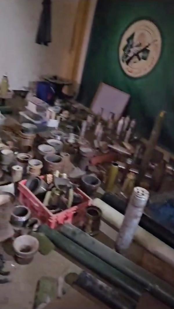 IDF released photos photos Monday, Nov. 20, 2023, showing soldiers from the 188th Brigade uncovering an alleged weapons laboratory under a mosque in the Zaytun area of Gaza