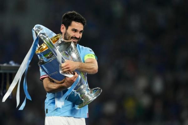 Ilkay Gundogan with the Champions League trophy