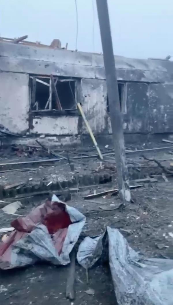 Houses are destroyed in Petropavlovka, Voro<em></em>nezh region, by a missile fired from a Russian warplane.