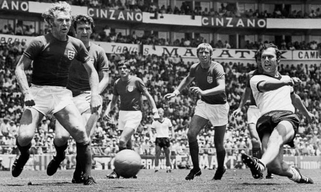Franz Beckenbauer, right, and Johan Cruyff vying for the ball during the World Cup final between Germany and the Netherlands in Munich, which Germany won 2-1.